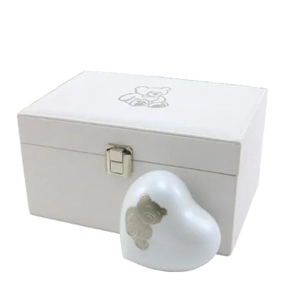 Teddy Bear Heart Urn & Memory Chest