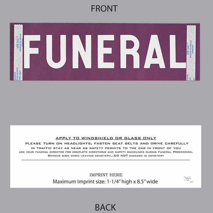 Funeral Sticker Cd R File Windshield Funeral Sticker Purple 500 | Kelco Supply – Kelco Supply Company