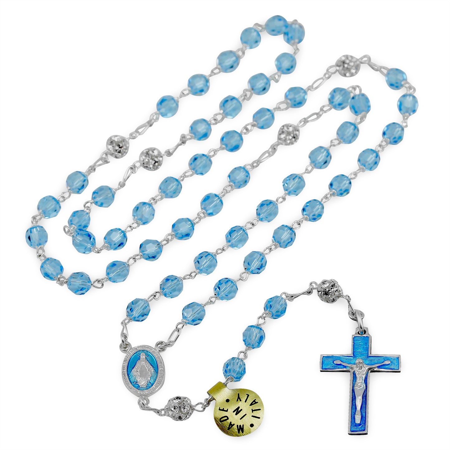 Swarovski® Crystal Rosary - Light Blue